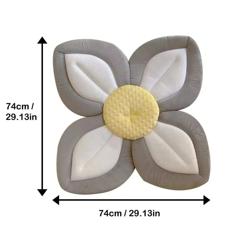 Baby bath mat can lie down fold newborn creative flower bath mat baby bath lotus safety cushion