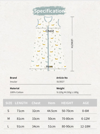 INSULAR Baby Sleeping Bag Kids Vest Infant Anti-Startle Swaddle Blanket Anti-Kick Sleepsacks Cotton Class A Spring Summer Autumn