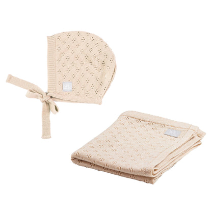 LOVE Gift Set For Baby - Blanket and Bonnet